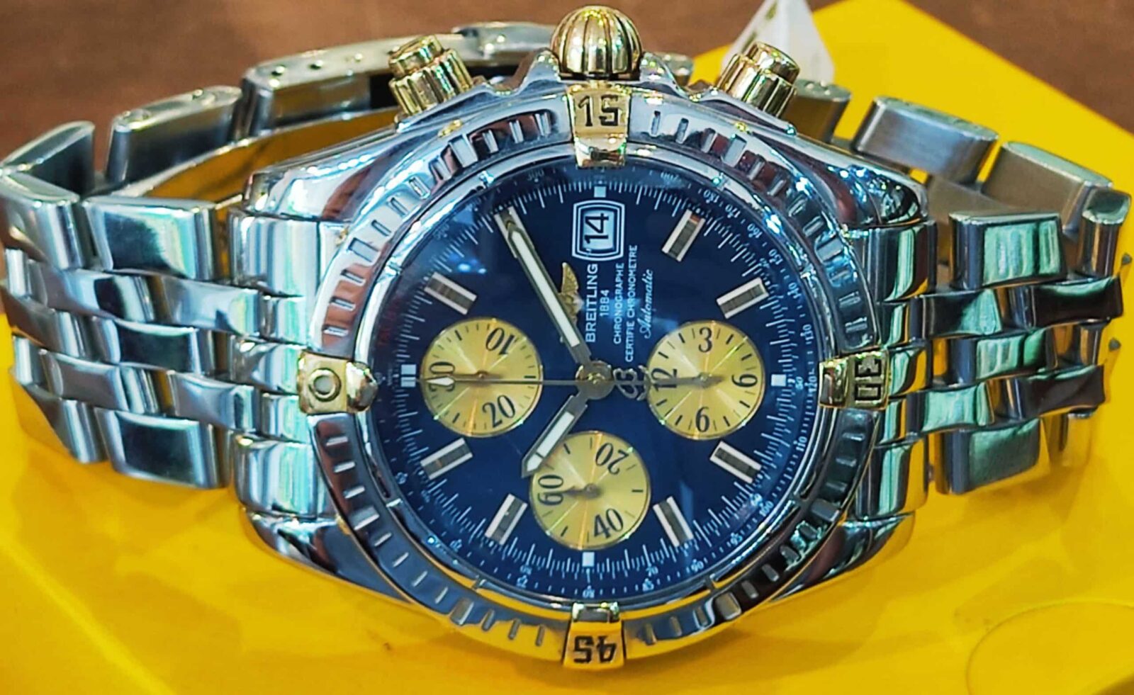 Breitling Chronomat Steel & Gold Blue Face | Gothelf A. Watches — 3