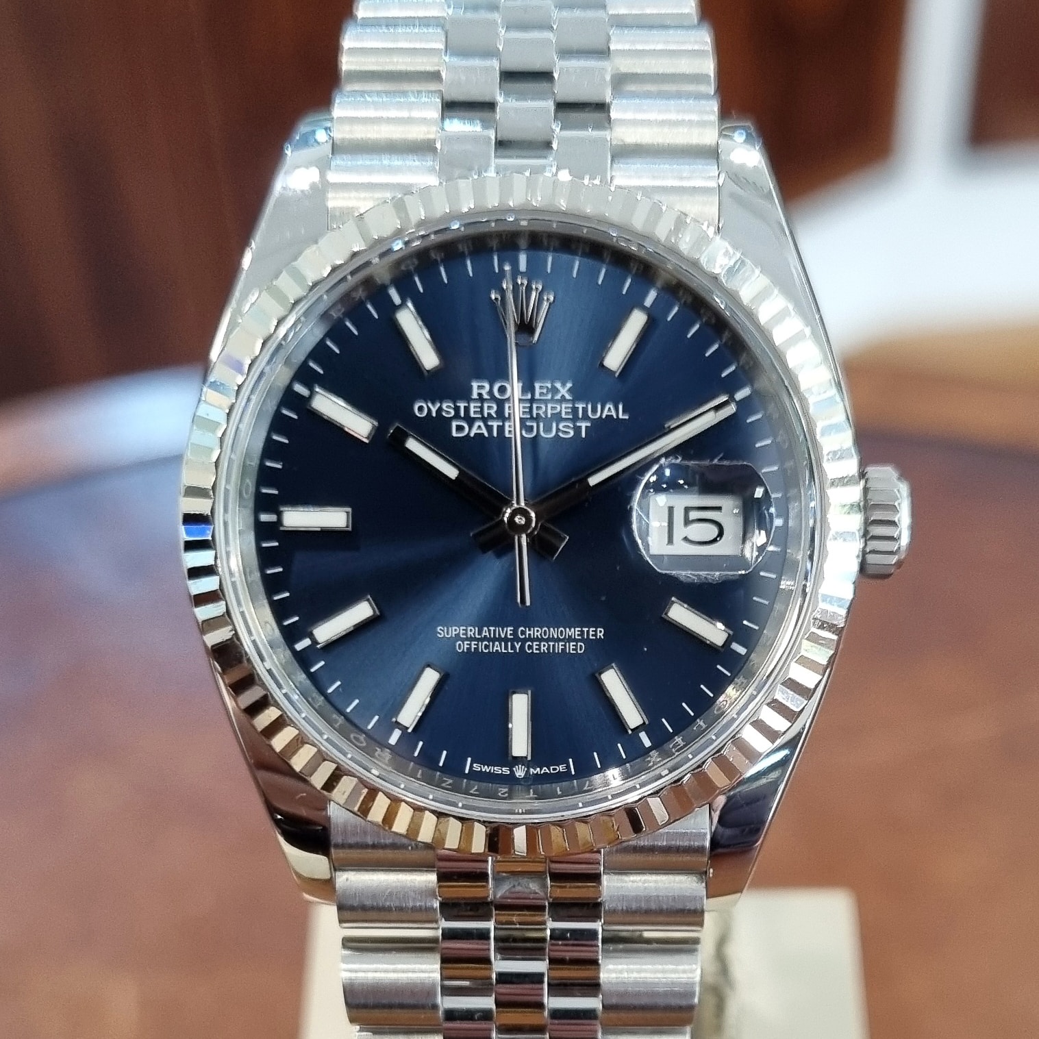 Rolex Datejust 36mm Oyster Steel & 18k White Gold Blue Dial ref.126234