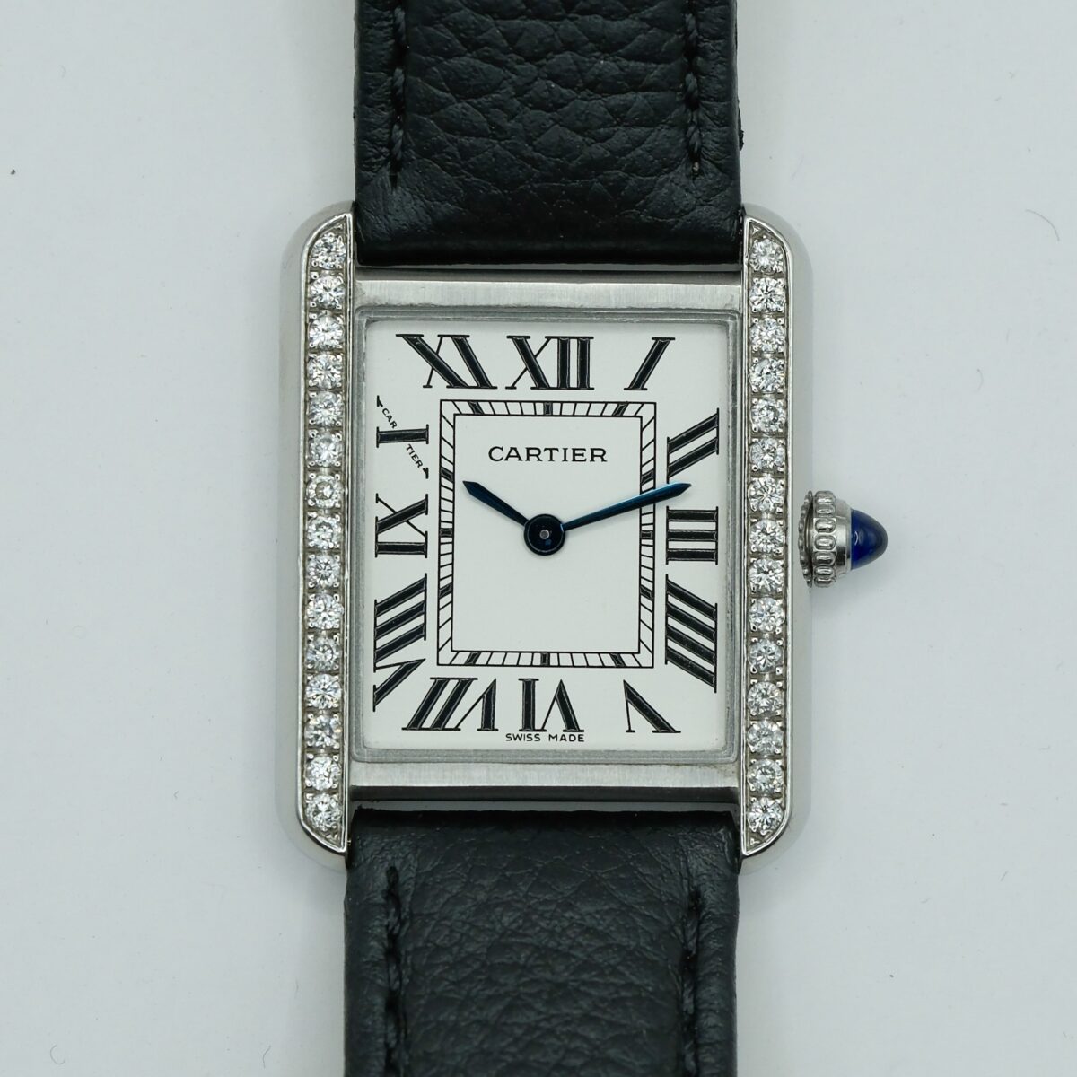 Cartier Tank Solo Small Diamonds Bezel Steel | Gothelf A. Watches