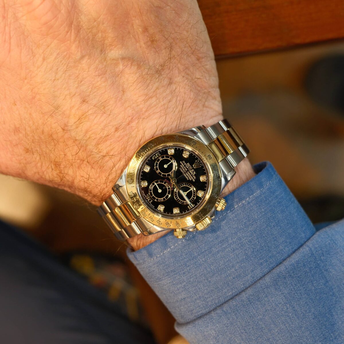 Rolex Daytona 116523 Two-Tone Diamond Yellow Gold | Gothelf A. Watches