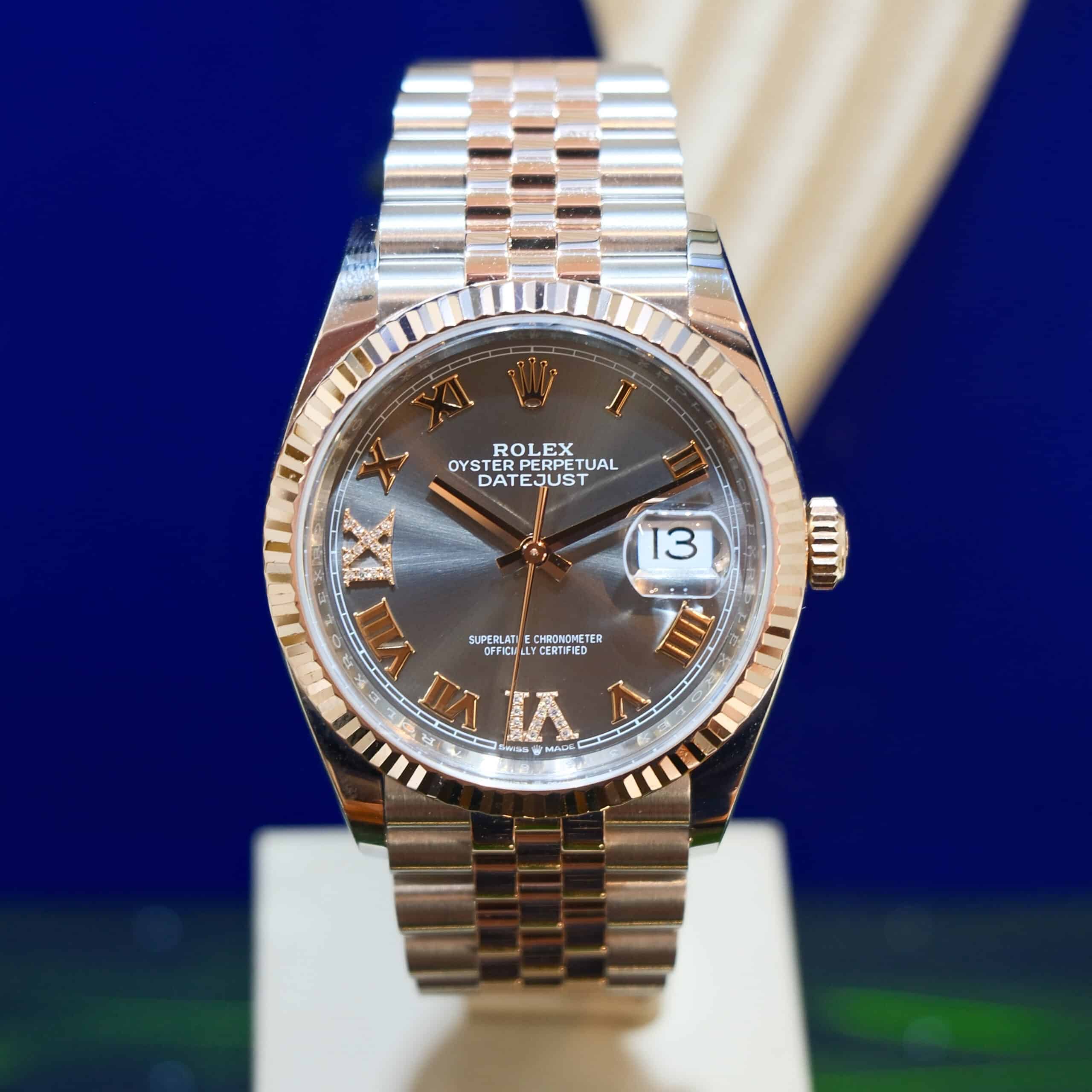Rolex Datejust 36mm Oystersteel and Everose Gold Diamonds Dial